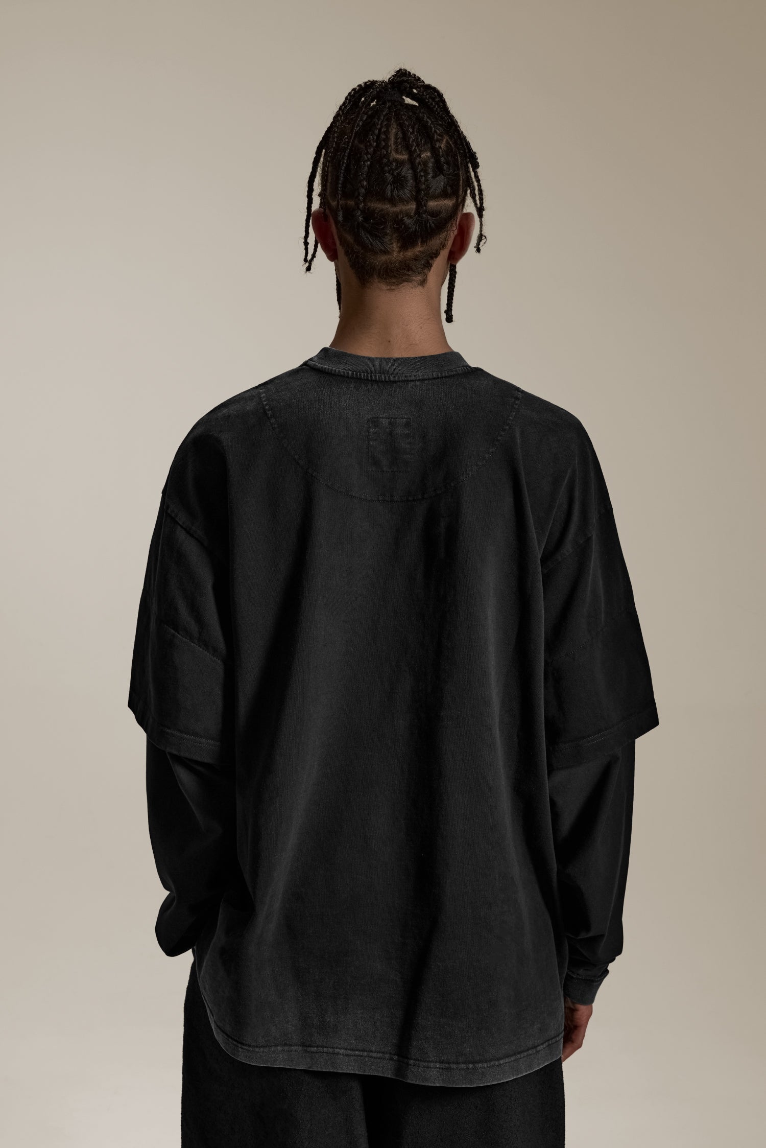 REVERSIBLE WASHED LONG SLEEVE TEE